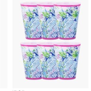 NWT Lilly Pulitzer Pool Cups Featured in Lion Around 6 piece set 14 oz reusable